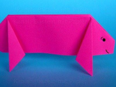 Origami Schwein falten. DIY Origami Tiere basteln mit Papier für Silvester: Glücksbringer machen