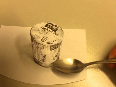 3D Zeichnung Joghurt