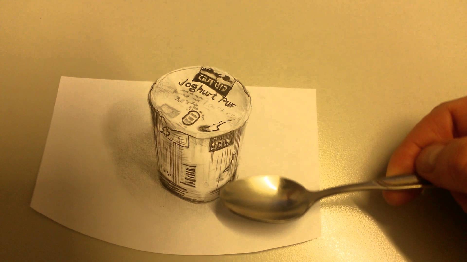 3D Zeichnung Joghurt