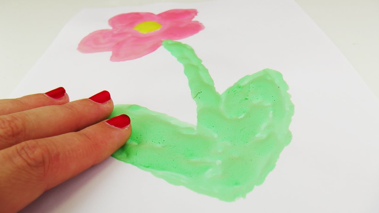 Bunte fluffige Gnubbel Farbe selber machen | mit tollem 3D Effekt Bilder und Einladungen basteln