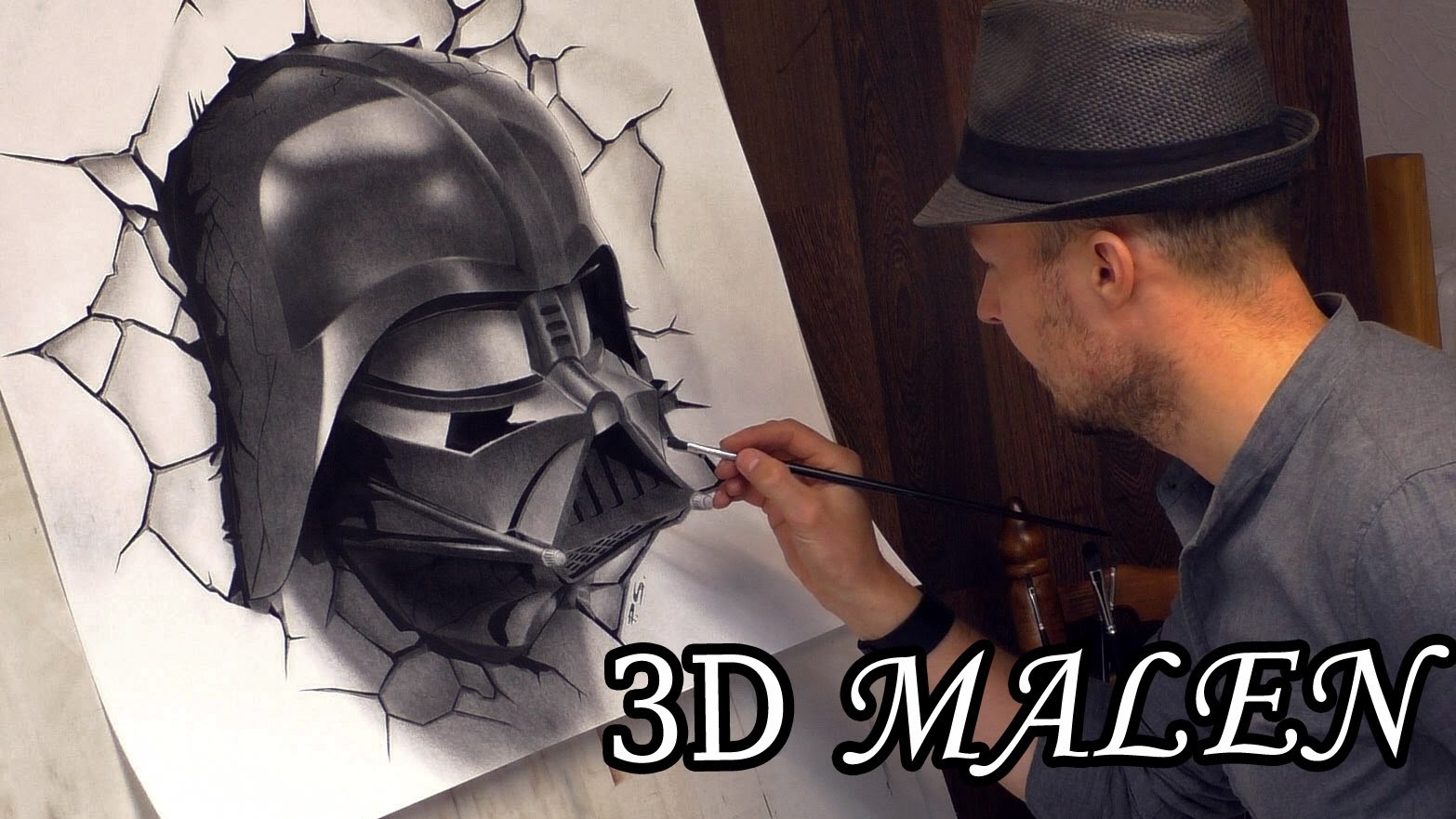 Darth Vader Busts Out in Star Wars 3D Speed Painting