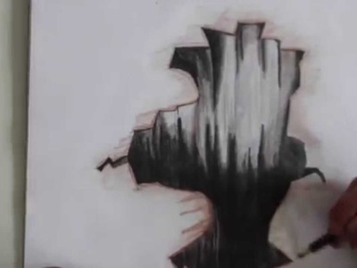 Drawing 3d hole. 3 d zeichnen