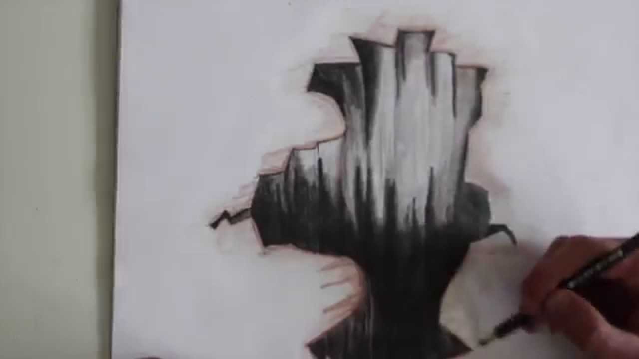 Drawing 3d hole. 3 d zeichnen