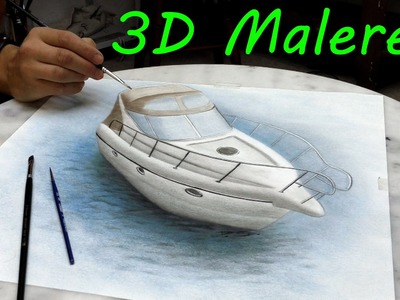 Yacht gemalt in 3D.realistische Malerei