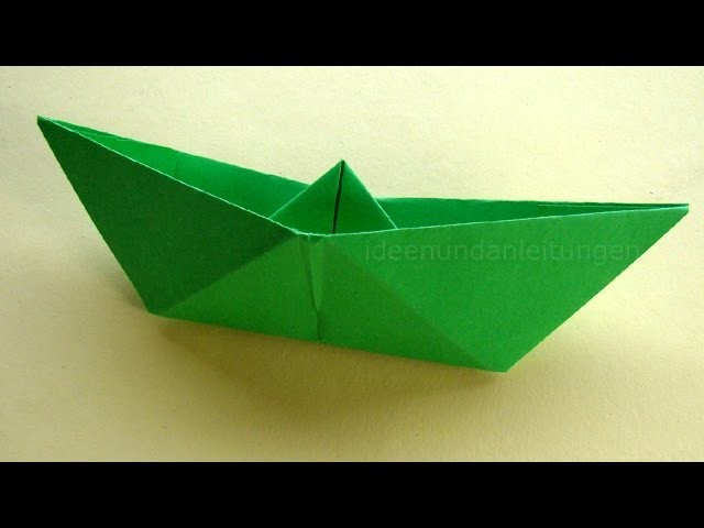 Papierboot falten - Einfaches Papierschiff basteln - Origami Boot basteln mit Papier