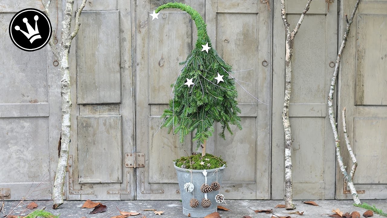 DIY - Winterdeko selber machen - Tannenbaum mit Zipfelmütze aus Naturmaterial I HowTo.Tutorial