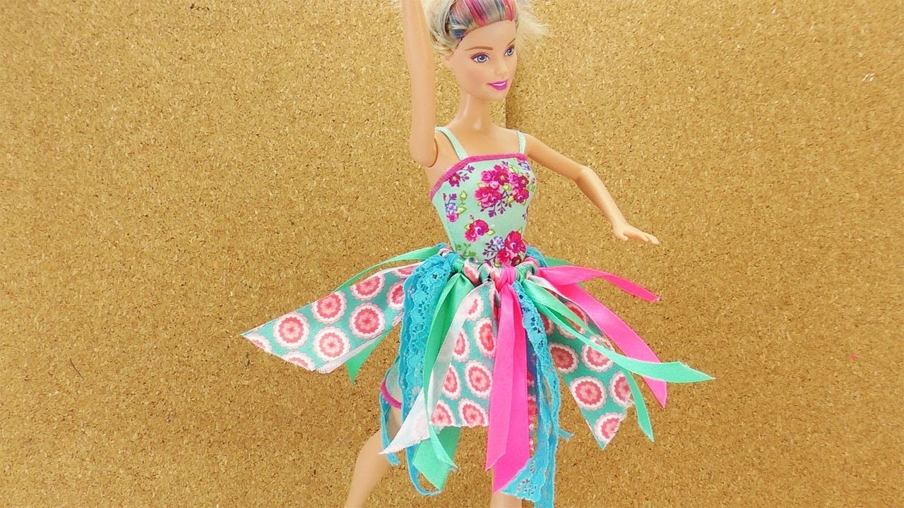 Barbie Ballett Rock selber basteln ohne nähen | DIY Kleidung für Puppen selber machen