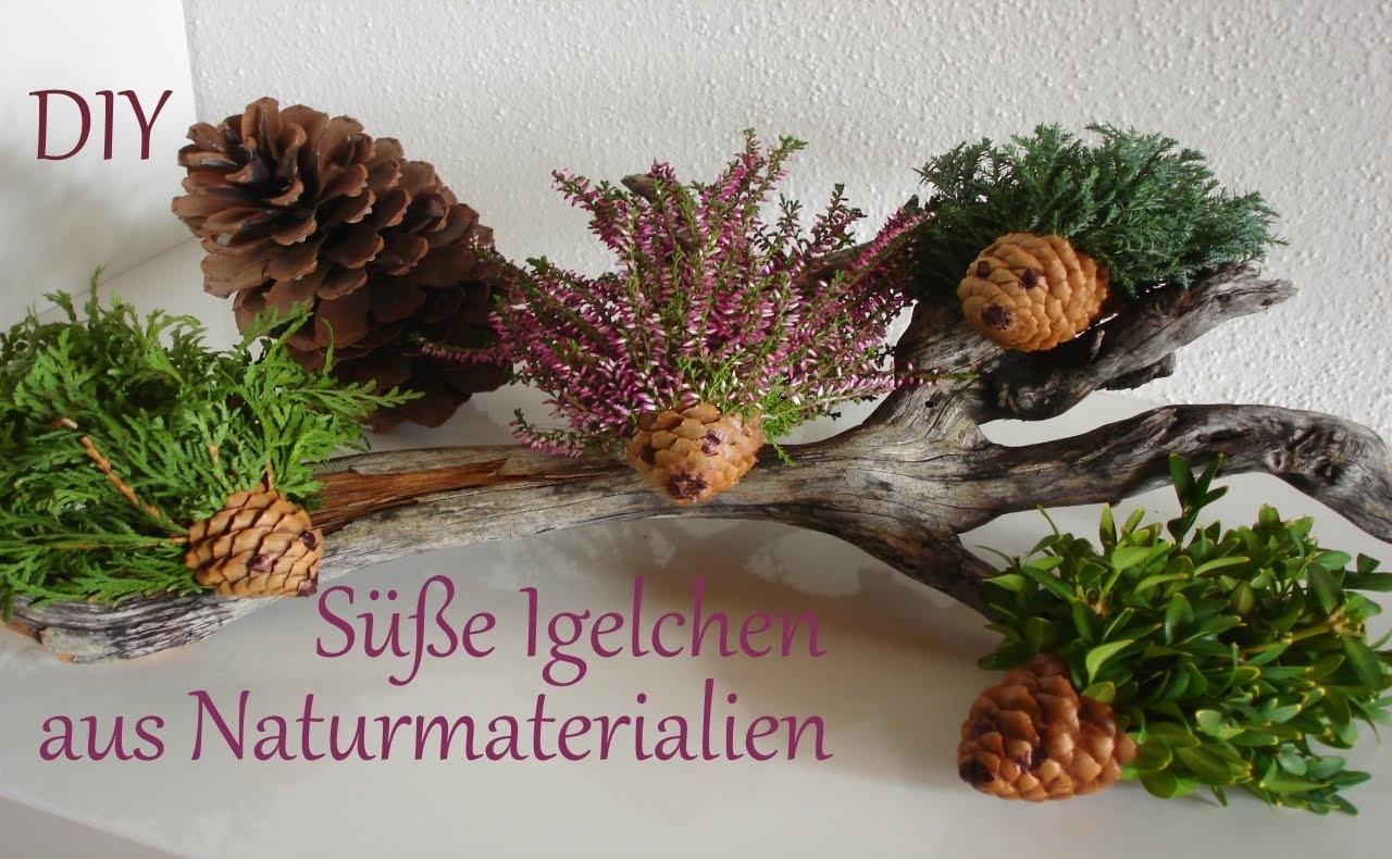 DIY: Herbstdeko | Kleine Igelchen aus Naturmaterialien | Basteln mit Kindern | Just Deko