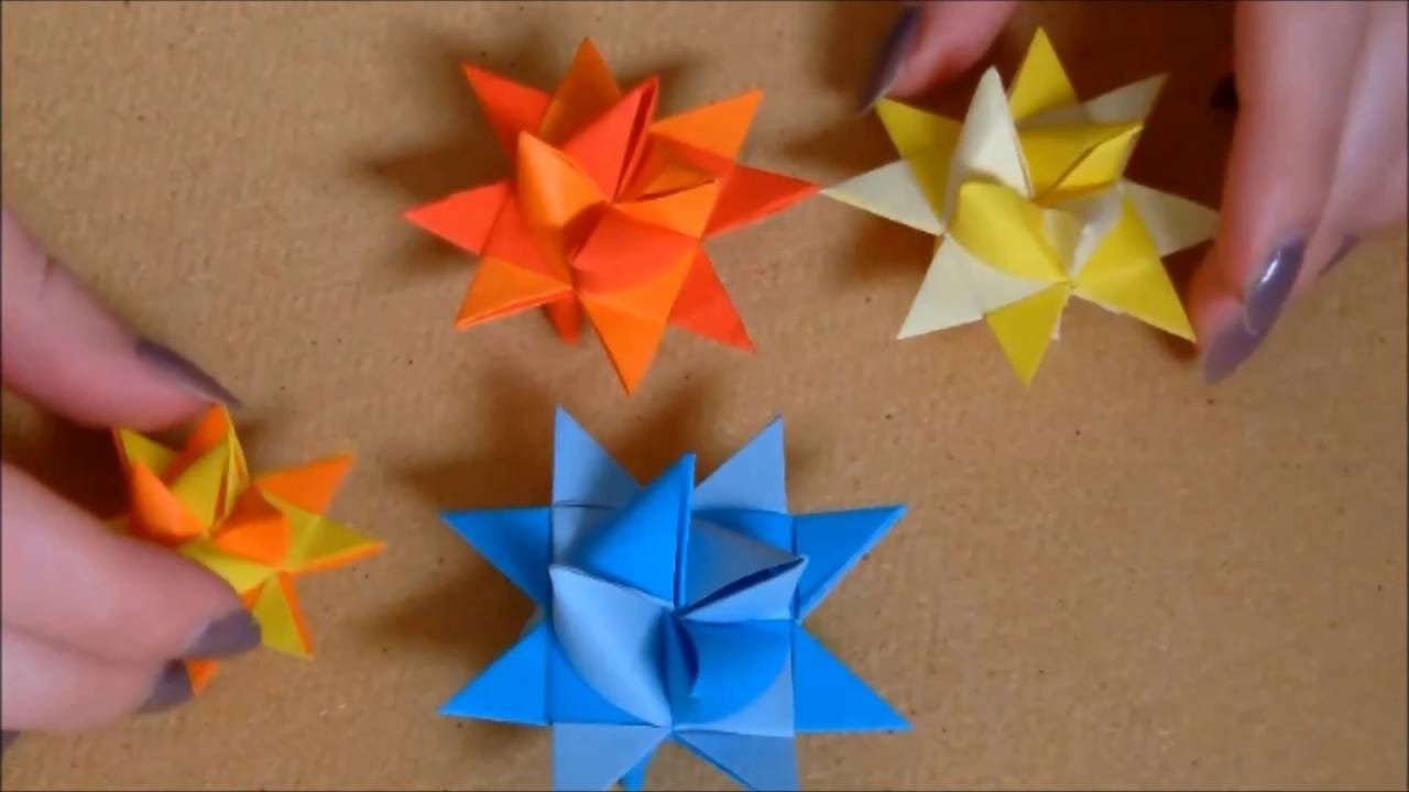 Fröbelsterne basteln - Weihnachten - Fröbelsterne Anleitung - Origami
