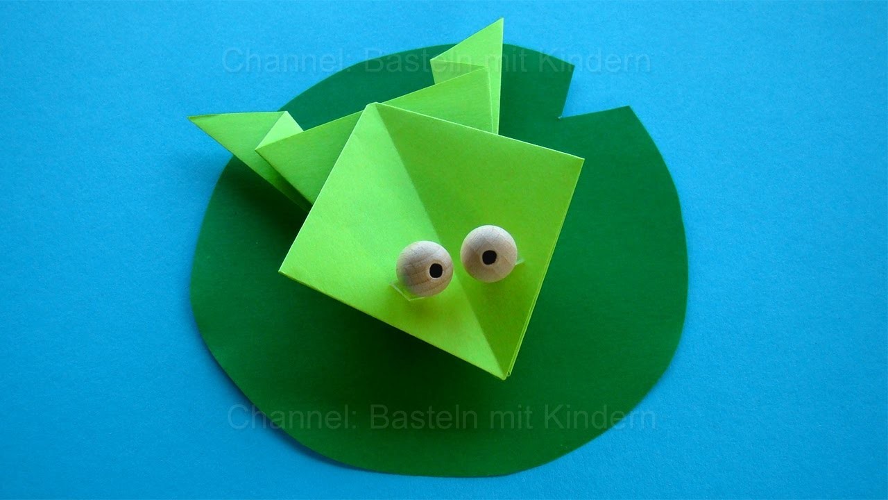 Origami Frosch falten mit Papier - Einfache Tiere basteln mit Kindern
