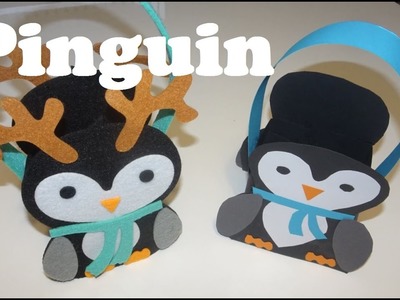 BASTELN: Pinguin Korb selber machen - Penguin bag selfmade
