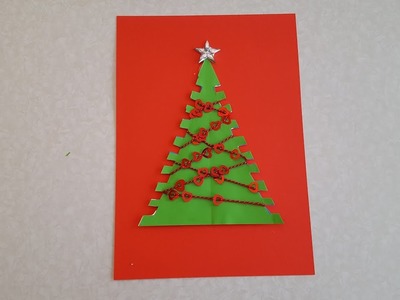 Die Tannenbaum 6 Basteln mit Buntpapier  und Wolle