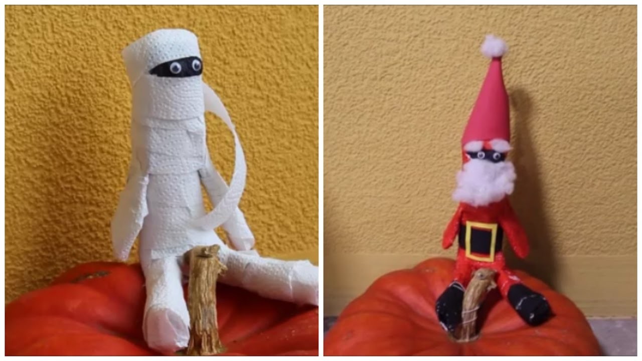 DIY: Nikolaus zu Weihnachten aus Halloween Mumie - Deko basteln Upcycling