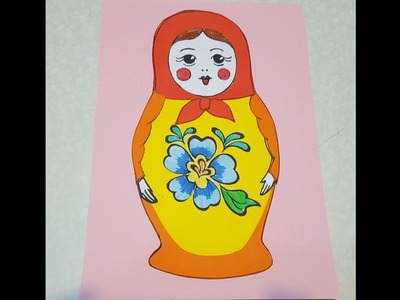 Matroschka Basteln mit Papeir mit Schablone zum Download