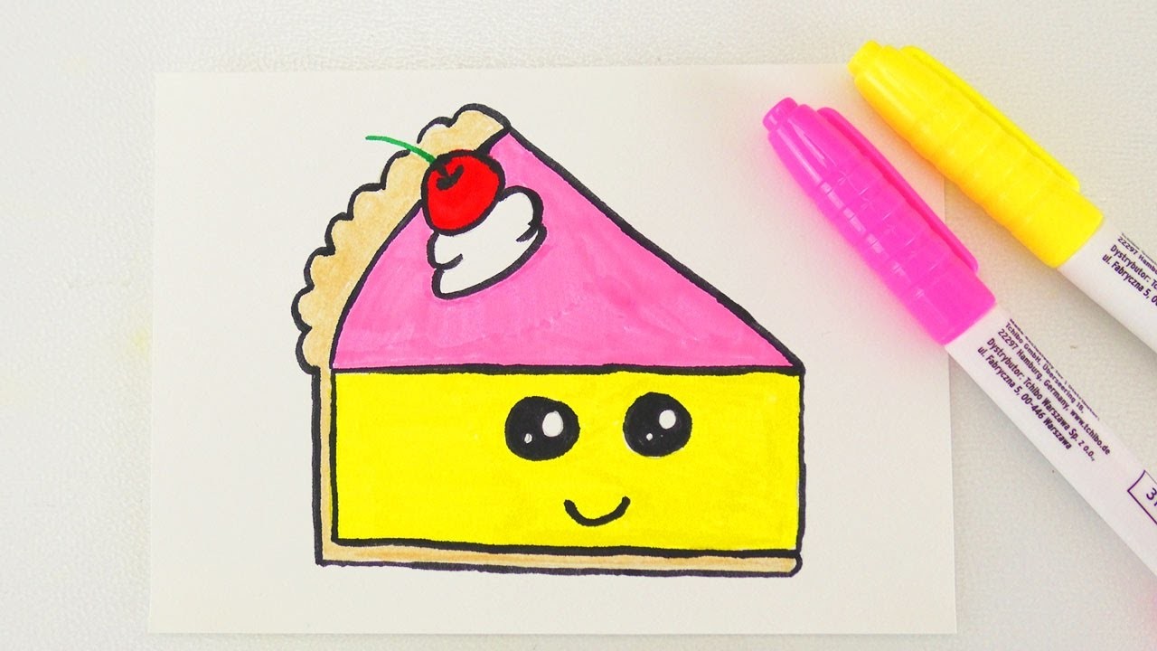 KAWAII CAKE DIY | niedlichen Kuchen zeichnen für Geburtstags Karten und Einladungen
