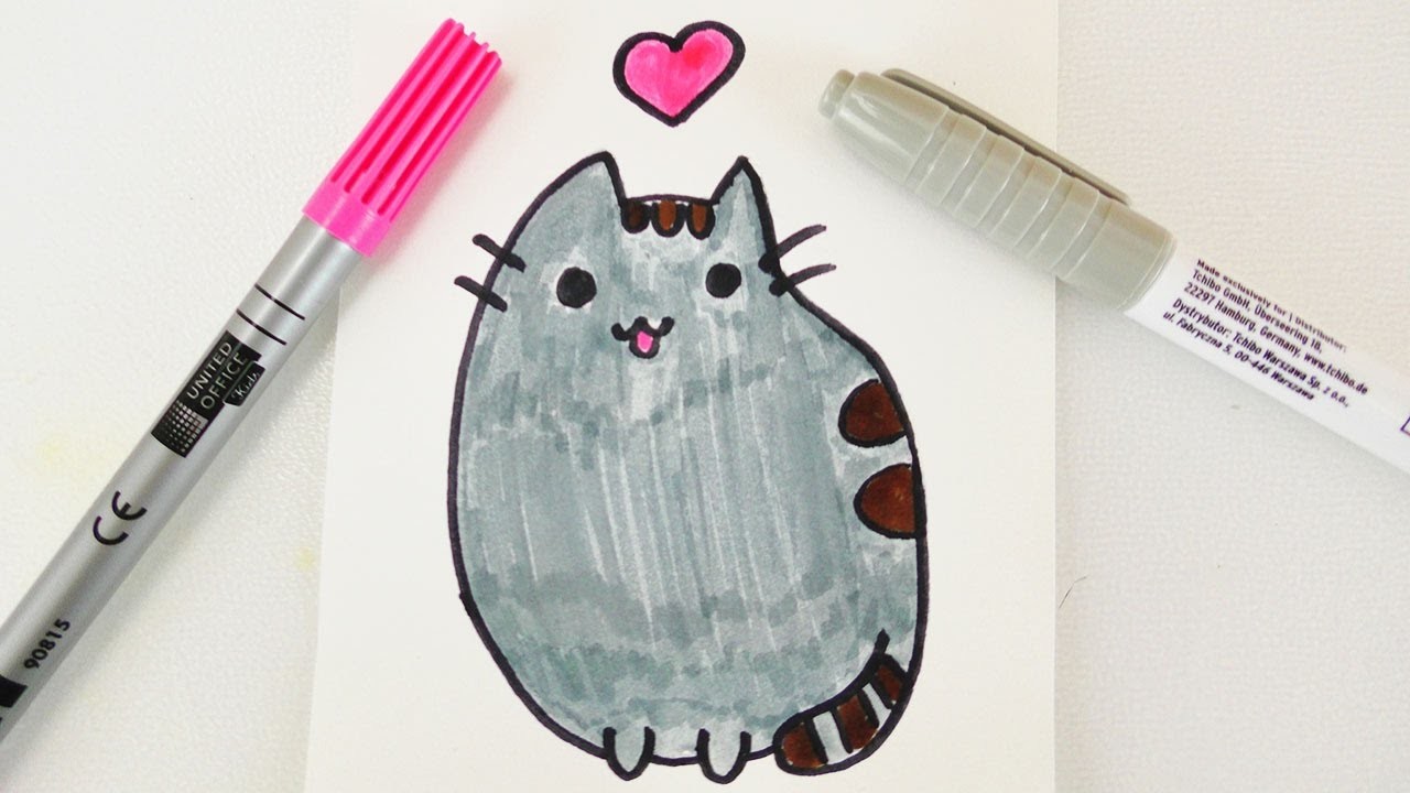 KAWAII Pusheen FACEBOOK CAT DIY | niedliche pummel Katze mit Herz für Geburtage und Einladungen