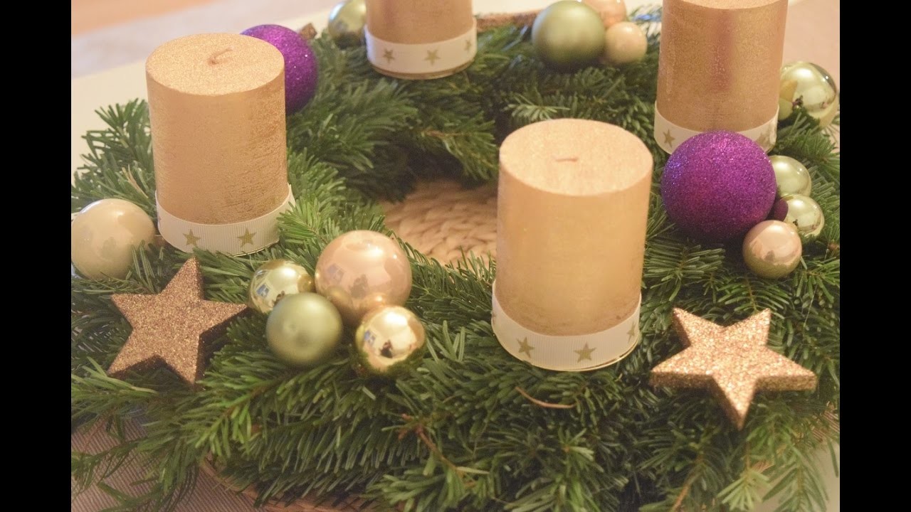 DIY Adventskranz. How to make an  Advent Wreath. Super einfach und schnell