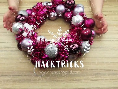 DIY Weihnachtskranz aus einem Drahtkleiderbügel