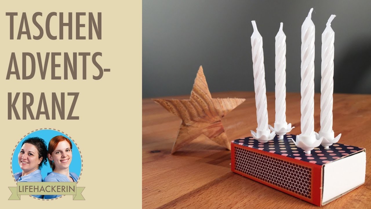 Kleiner Adventskranz I Last-Minute-Advent-DIY I Mini-Kernzenhalter