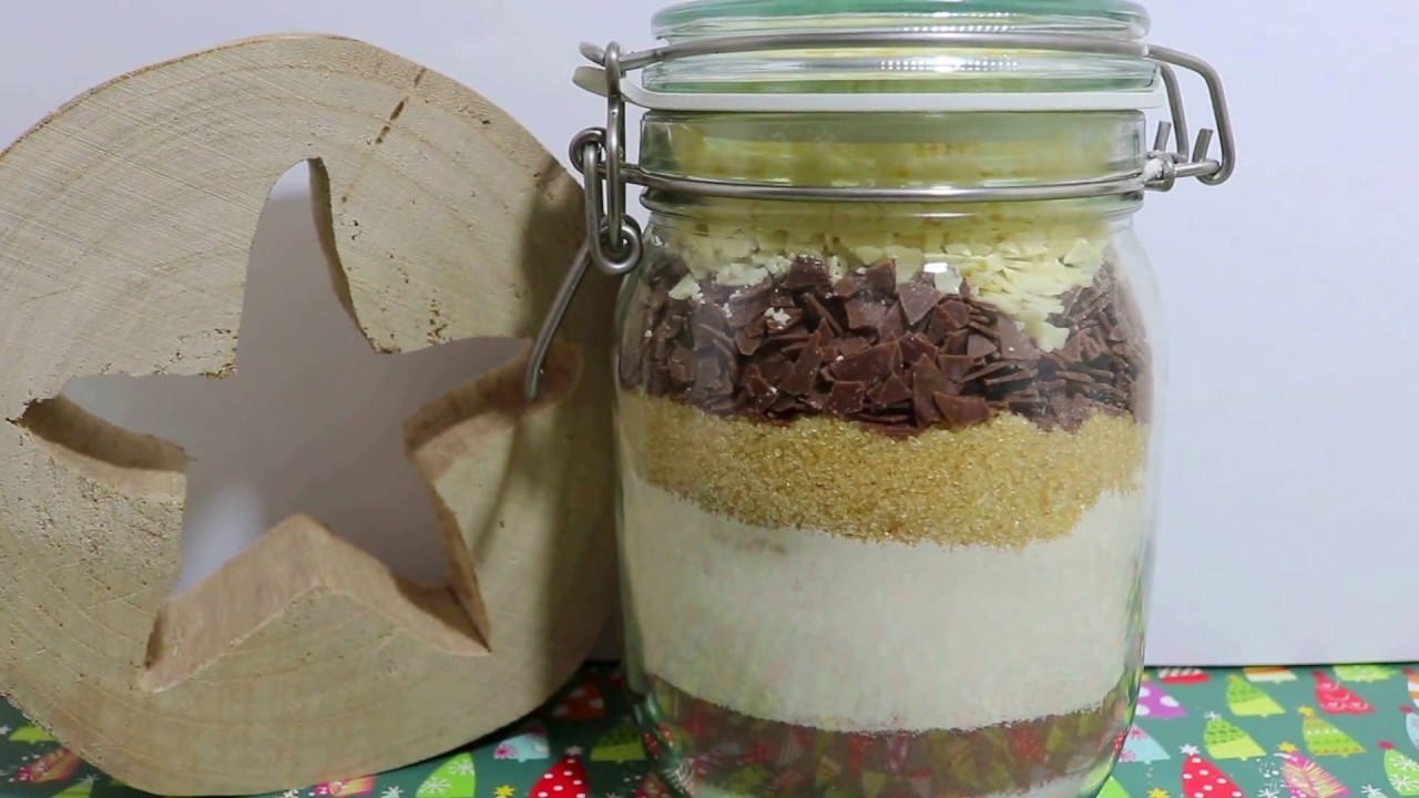DIY. Last Minute Geschenk - Backmischung im Glas für leckere Double Chocolate Cookies
