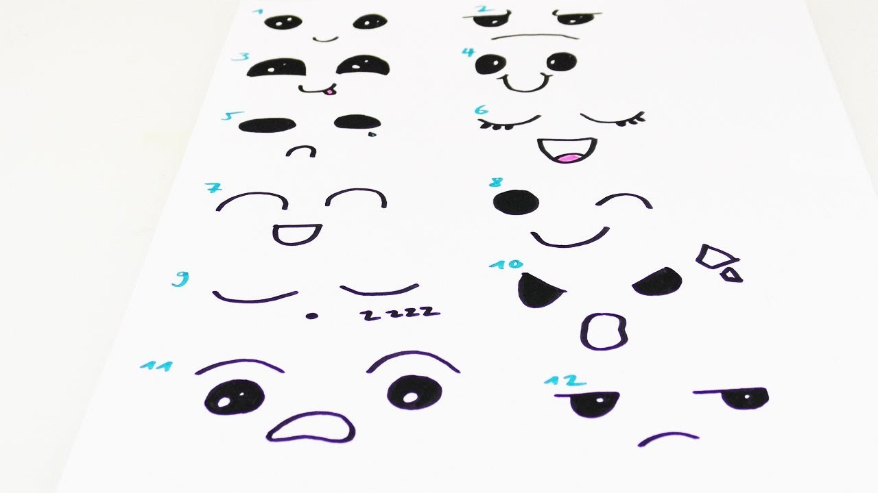 DIY KAWAII Stimmungen zeichnen | verschiedene Gesichtsausdrücke und Emojis selber machen