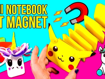 DIY MINI- NOTEBOOK mit MAGNET * UNICORN & PIKACHU Notizbücher