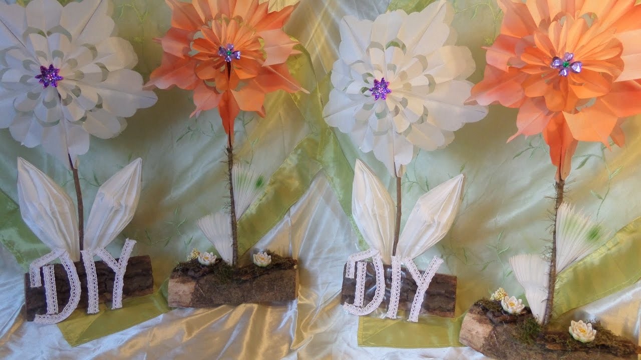 DIY: 2 DEKO-Blumen aus Papier Frühstückstüten BASTELN+ färben, Upsycling-by DIY kekaplauderei