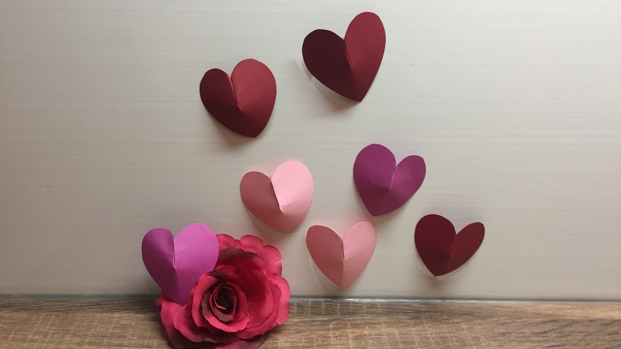 DIY Herz in 3D Optik basteln, für Valentinstag, Liebe, schnell und einfach herstellen