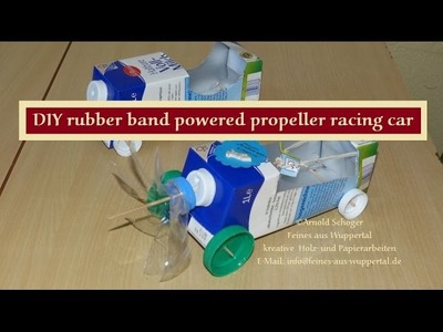 DIY rubber band powered propeller racing car