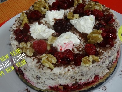 Himbeeren Walnuss Brombeeren Torte, No Bake, DIY; fruchtiger Cake
