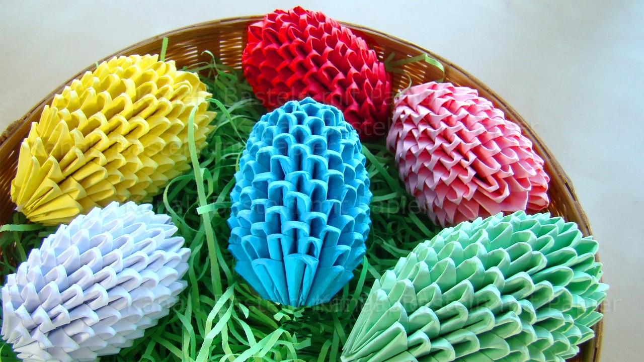 Origami Ostereier basteln für Ostern - Osterbasteln mit Papier - Ostergeschenke - DIY Osterdeko