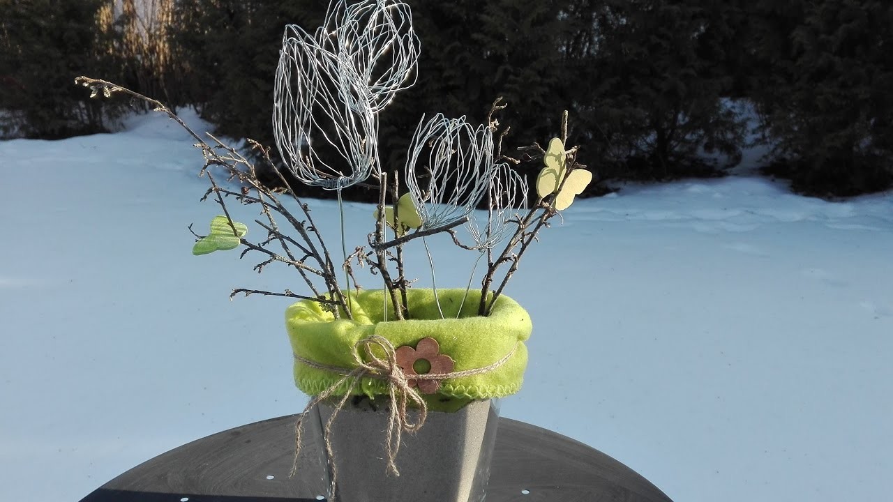 Tulpe aus Gartenbindedraht basteln, Frühling DIY