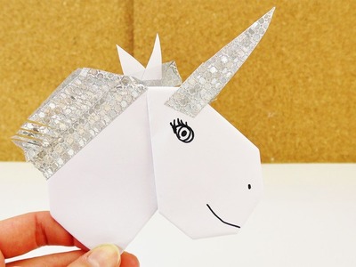 DIY EINHORN aus Origami Herz + Washi Tape selber basteln | DEKO oder Einladung selber machen