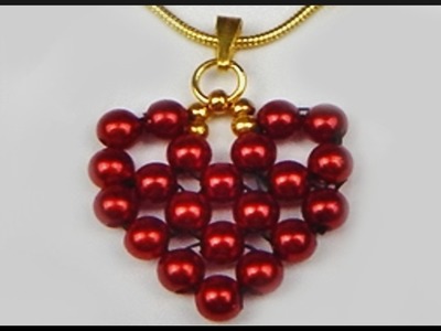 DIY | Perlen Herz Anhänger basteln | Valentines day | Heart beaded pendant with pearls