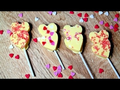 DIY: Süße Schoko-Lollies zum Valentinstag I Give away I Schoko-Lolly
