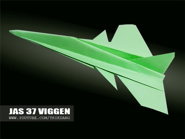Papierflieger selbst basteln. Papierflugzeug falten - Beste Origami Flugzeug | JAS 37 Viggen