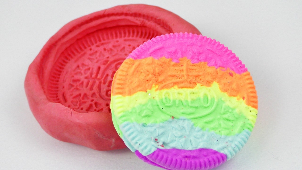 Regenbogen Oreo Kekse aus Silk Clay | Süße DIY Idee | Schlüsselanhänger oder Magnet