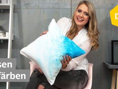 DIY: Kissenbezug einfärben mit Pastell-Farbe im Ombré-Style | Roombeez – powered by OTTO