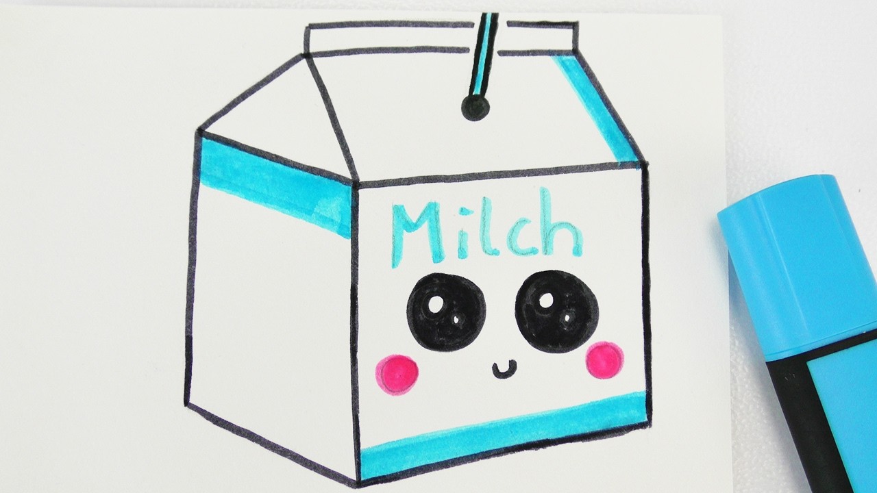 KAWAII MILK DIY | niedliches Milch Getränk zeichnen | How to draw tutorial