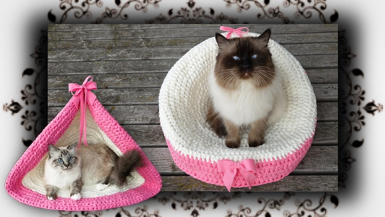 DIY ???? 2 in 1 Häkel Sessel & Zelt für Katzen | crochet chair & tent for cats