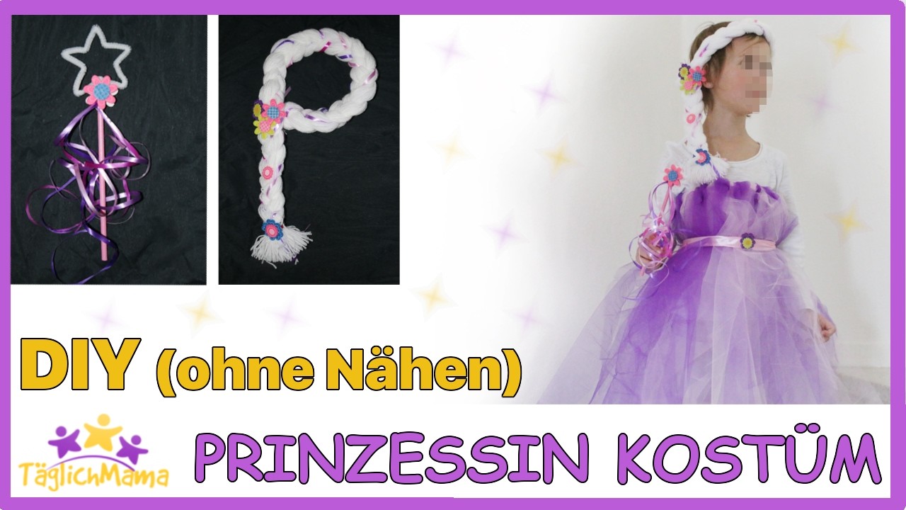 DIY Prinzessinnen-Kostüm OHNE NÄHEN - Faschingskostüm. Karneval