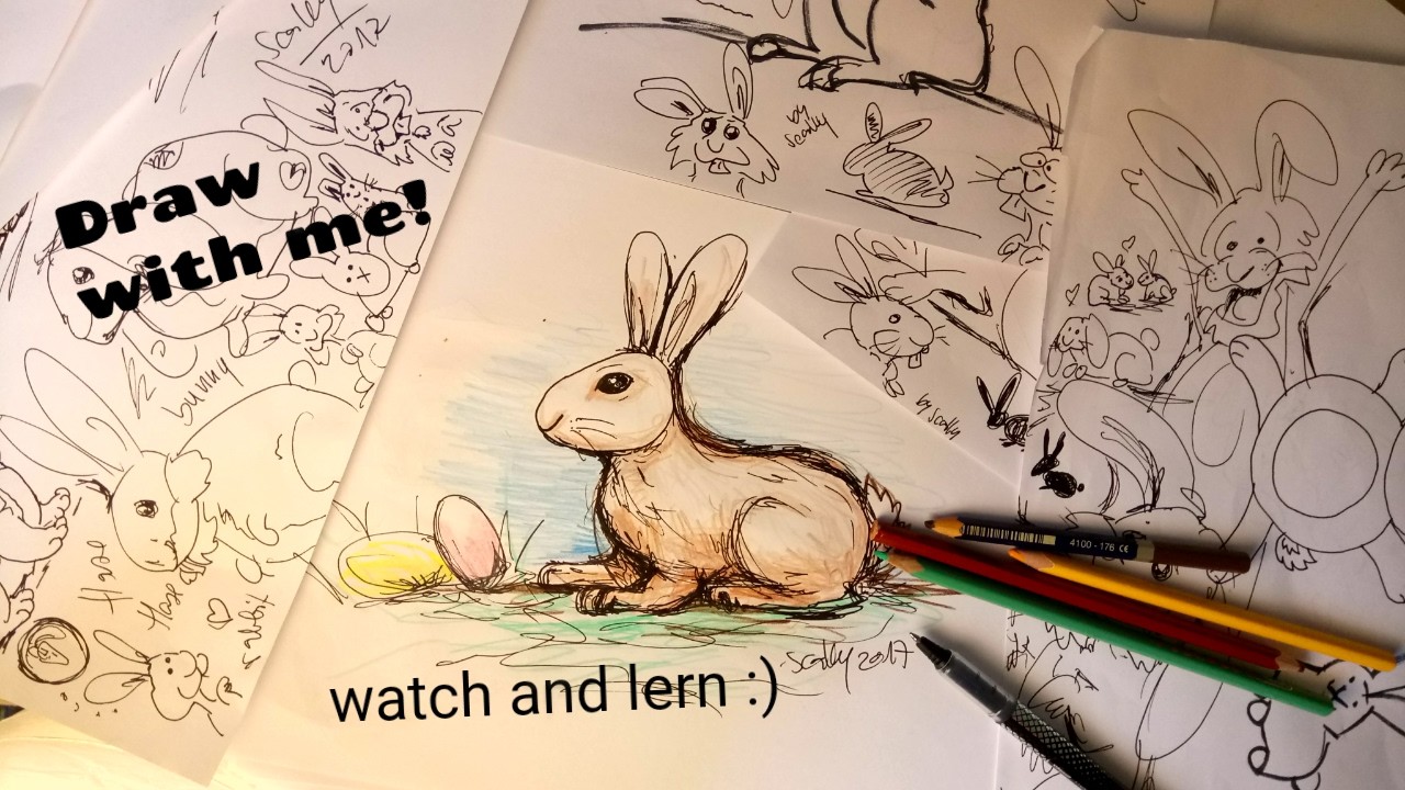 Drawing-Tutorial: Einen Hasen zeichnen ????. ganz einfach. DIY Geschenkidee zu Ostern