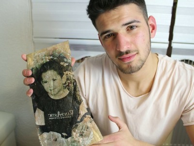 DIY Deko,Fotoabdruck auf einem Holzstück.Decoration, photo print on a piece of wood