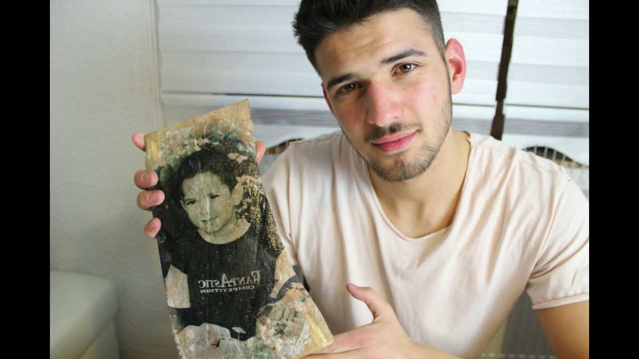 DIY Deko,Fotoabdruck auf einem Holzstück.Decoration, photo print on a piece of wood