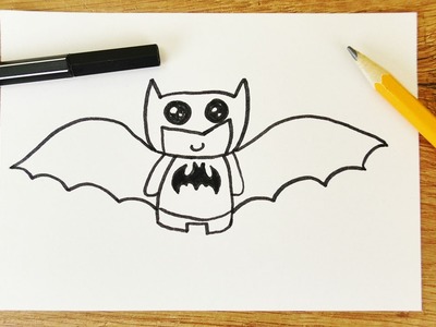 BATMAN KAWAII DIY | niedliche Superhelden Fledermaus zeichnen