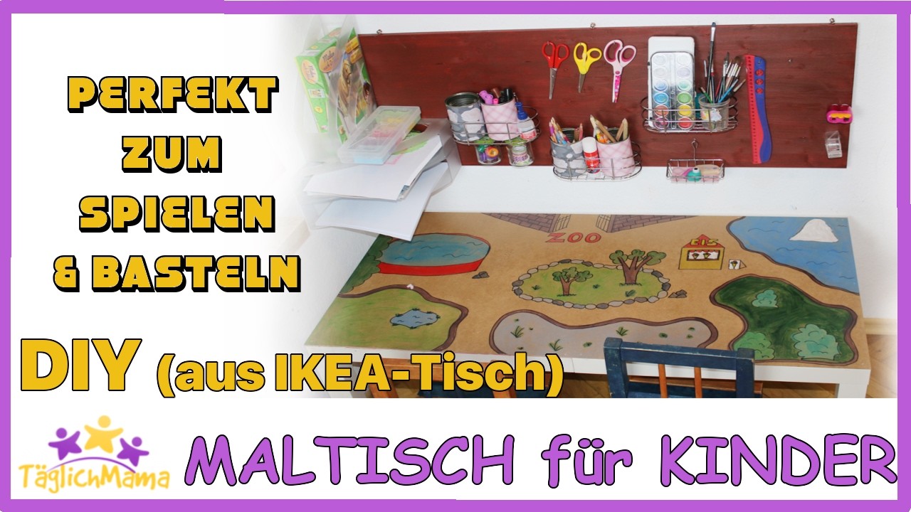 DIY SPIEL- & MALTISCH aus altem IKEA-Tisch. günstig. upcycling ikea. Täglich Mama