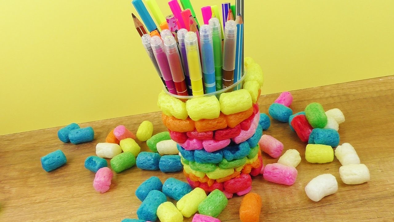 Regenbogen Stifte Becher selber machen aus PlayMais | Coole DIY Idee für Kids | Schreibtisch