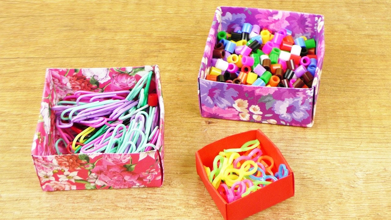 Aufbewahrung falten | Einfach Origami Anleitung für Kinder | DIY Idee Box basteln | Blumen