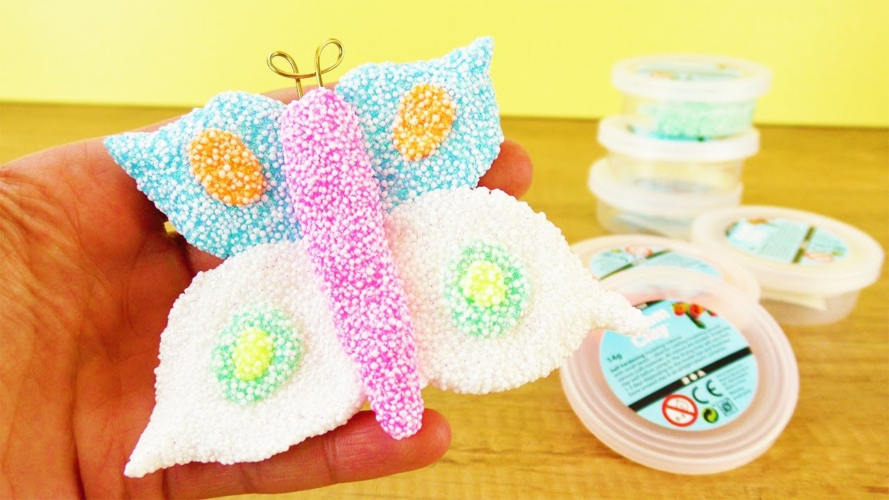 DIY Deko fürs Zimmer | FRÜHLINGS Schmetterling aus Foam Clay | Ideen mit Wolkenschleim |Kids Club