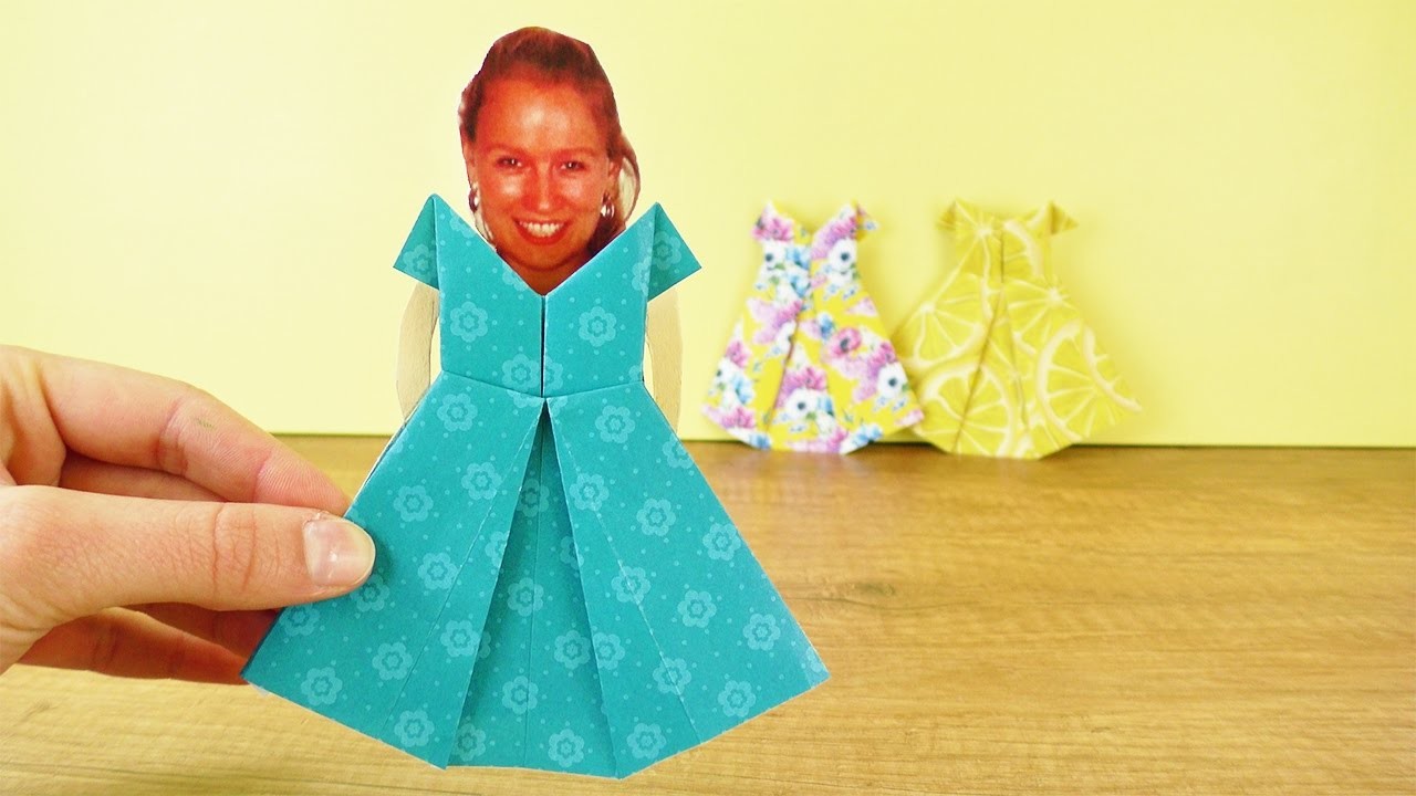 Origami Kleid für KATHI | Puppen Kleidung selber machen aus Papier und Cooles Styling ausprobieren